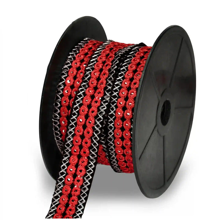 Crimson Sequin Lace | 2 Meters