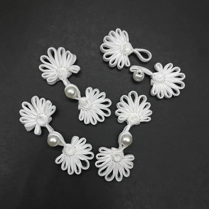 Satin Cord Pearl Frog Button