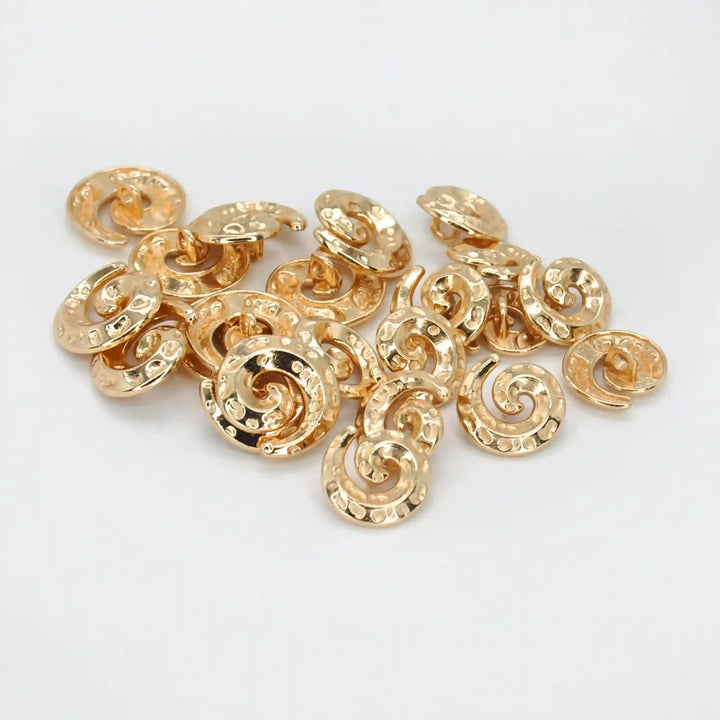 Hammered Spiral Button | 15mm & 18mm