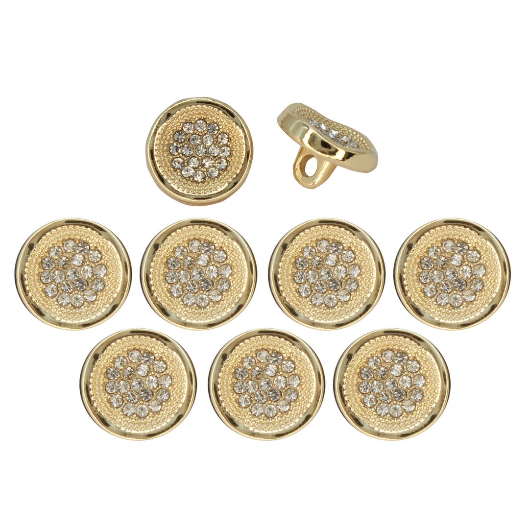 Luxurious Floral Diamond Metal Button