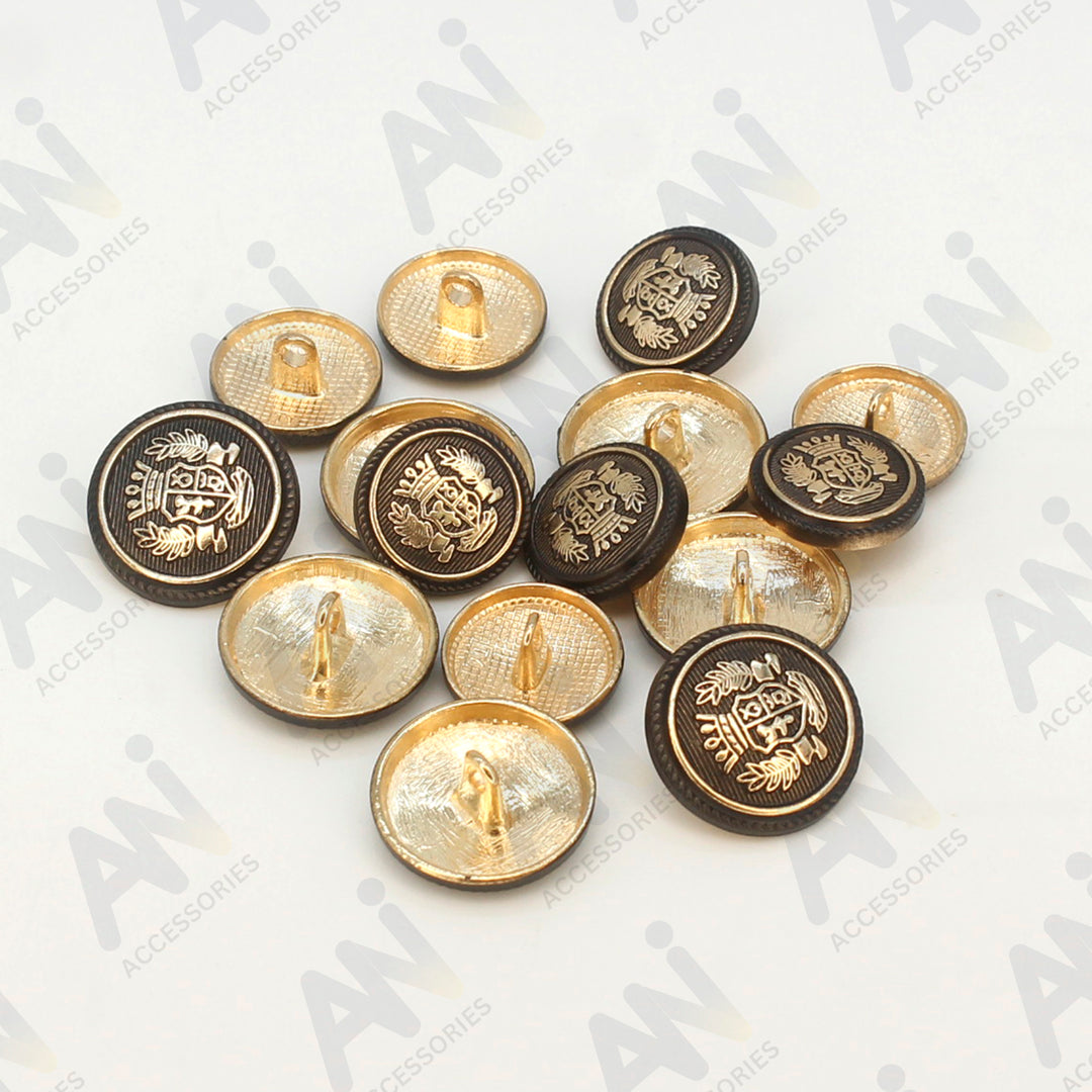 Royal Crest Antique Gold Metal Buttons