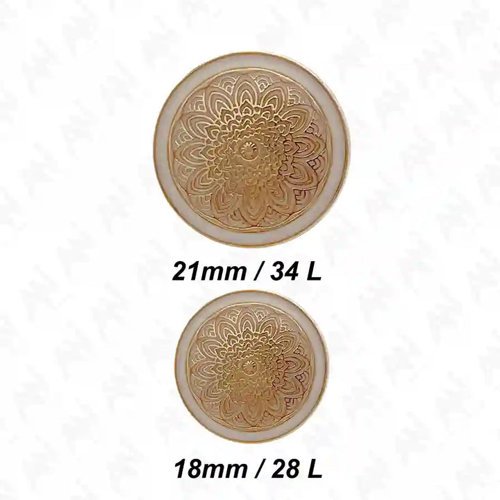 Mandala Shank Metal Button | 18mm(28L) & 21mm(34L)
