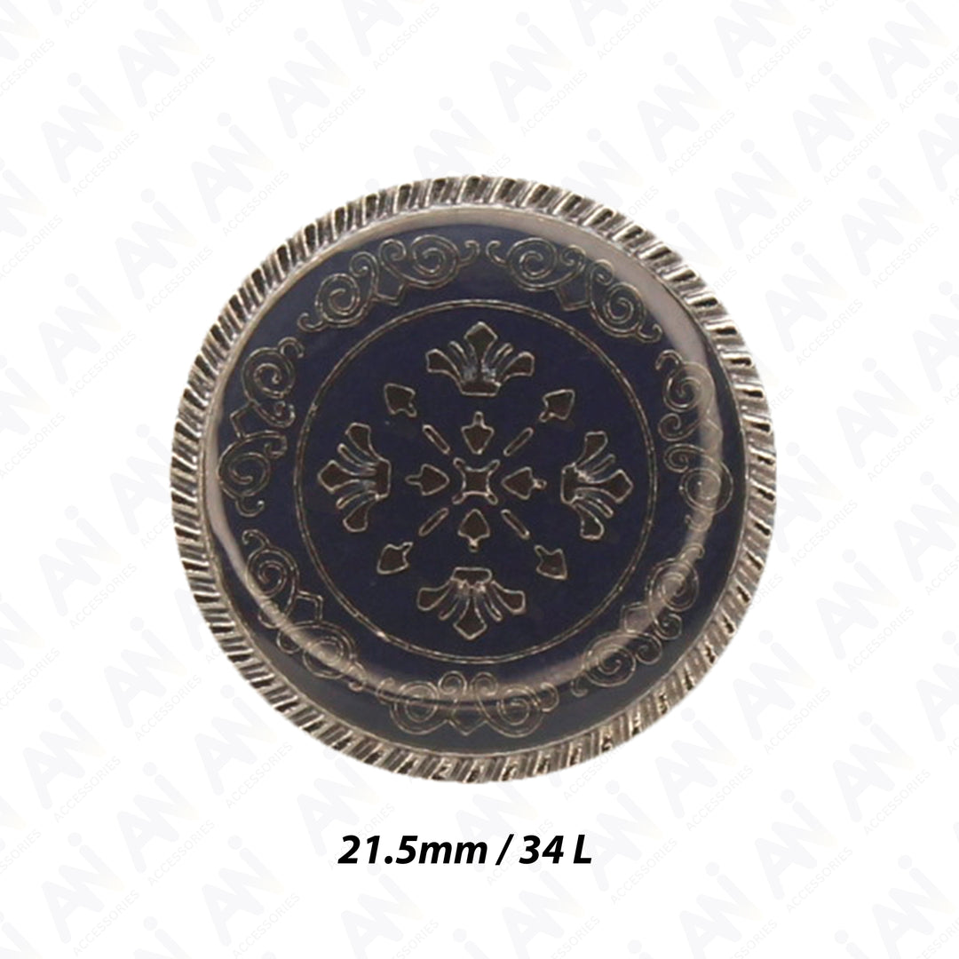 Ornate Metal Buttons with Floral Motif