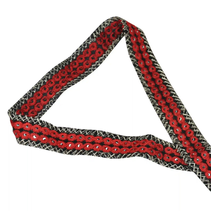 Crimson Sequin Lace | 2 Meters