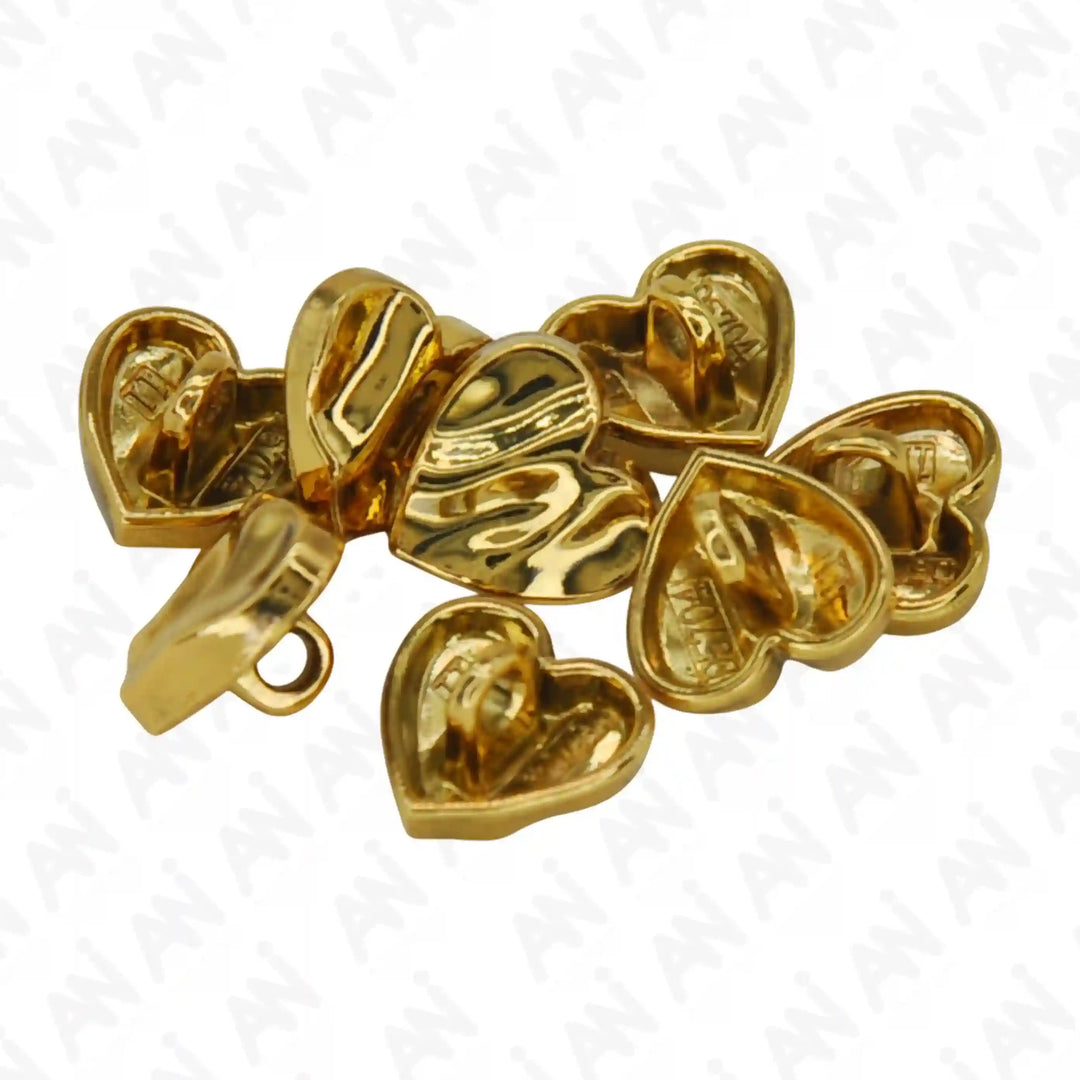 Glossy Heart Design Metal Button | 11mm(18L)