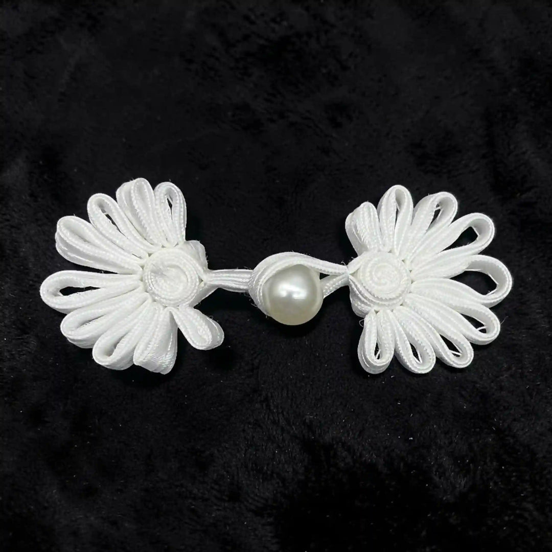 Satin Cord Pearl Frog Button