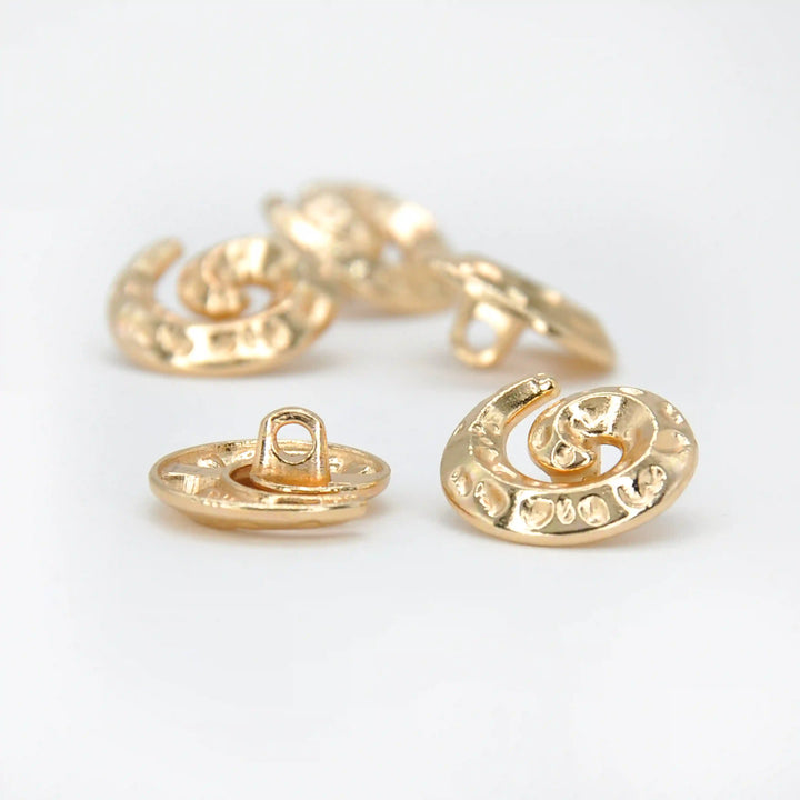 Hammered Spiral Button | 15mm & 18mm