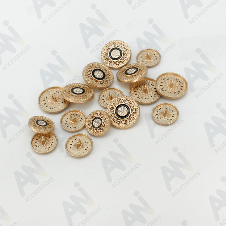 Decorative Gold Buttons for Garments and Accessories