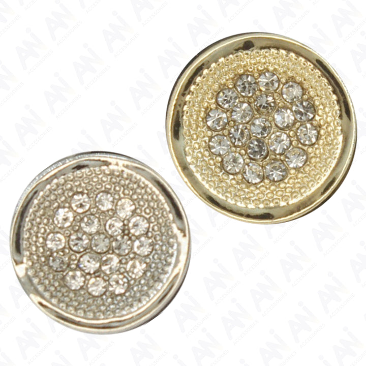 Luxurious Floral Diamond Metal Button