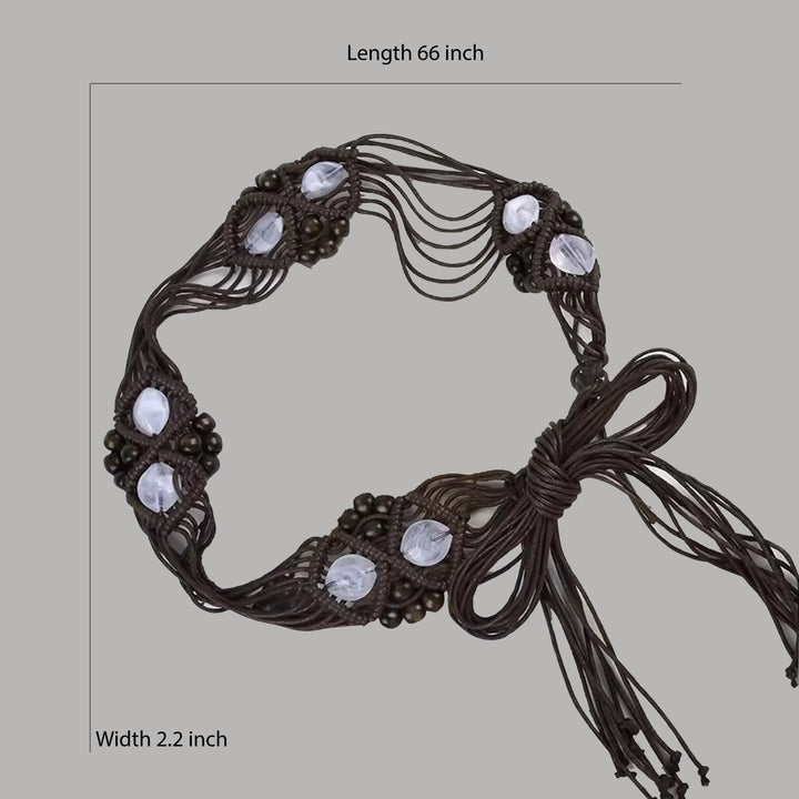 Texture marble Macrame Resin Beads Belt