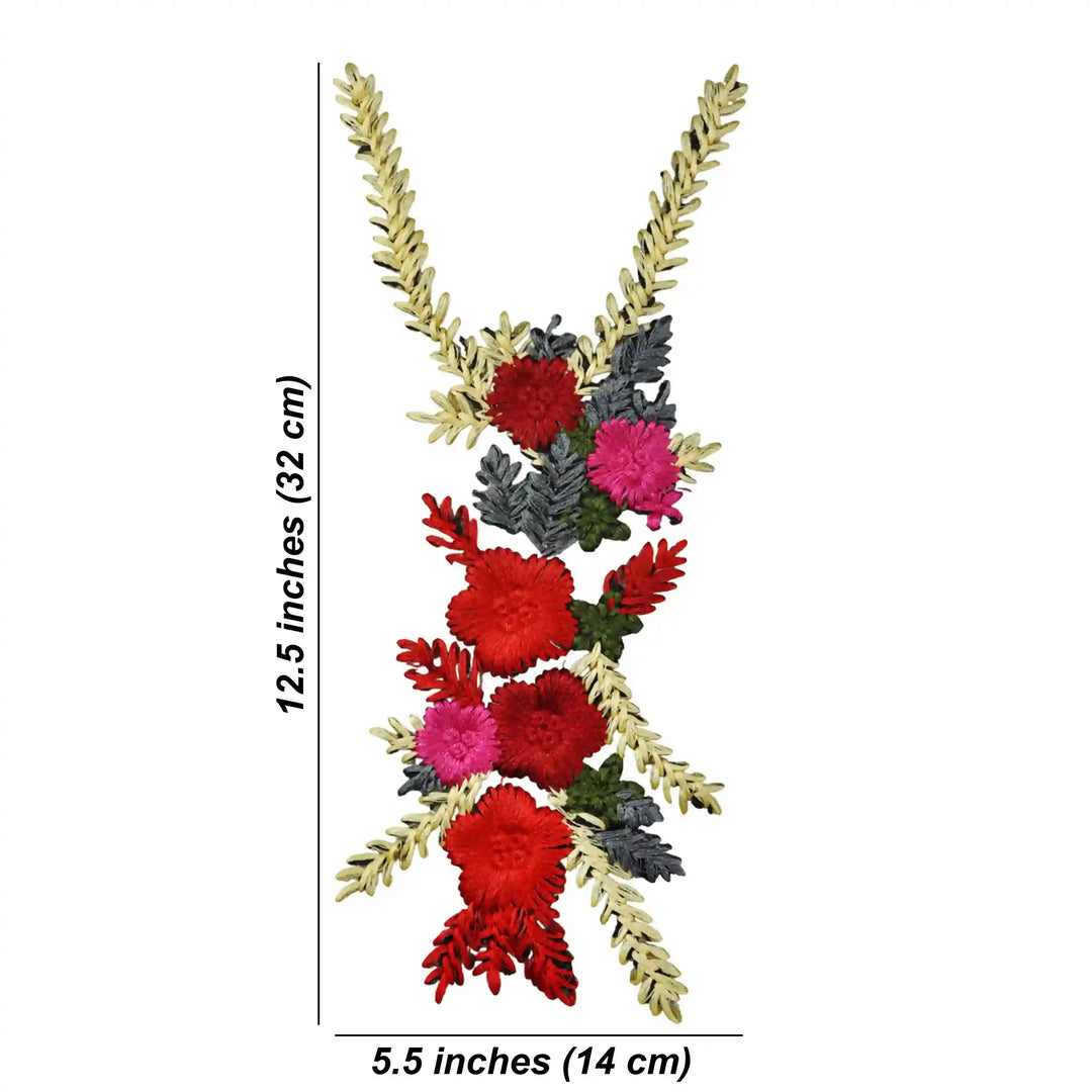 Elegant Crimson Floral Patch