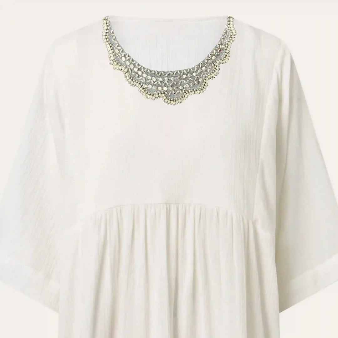 Beaded Round Neck Applique
