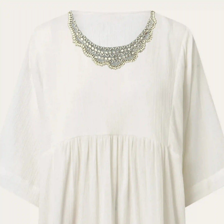 Beaded Round Neck Applique
