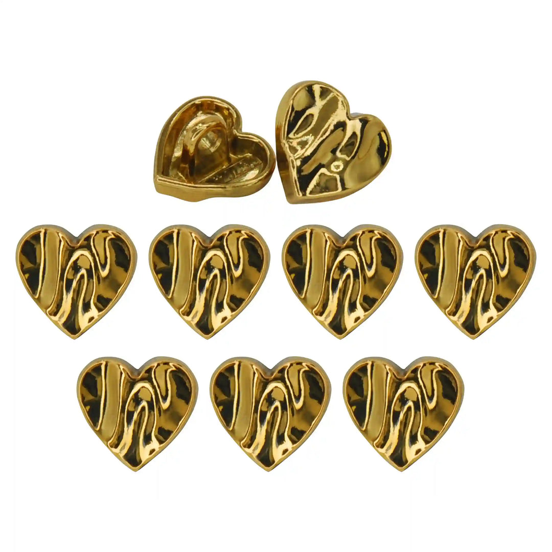 Glossy Heart Design Metal Button | 11mm(18L)
