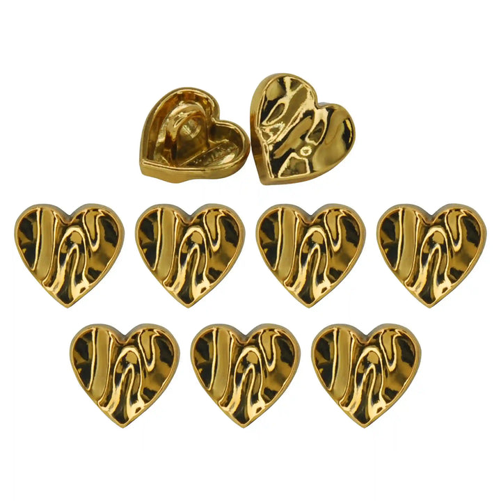 Glossy Heart Design Metal Button | 11mm(18L)