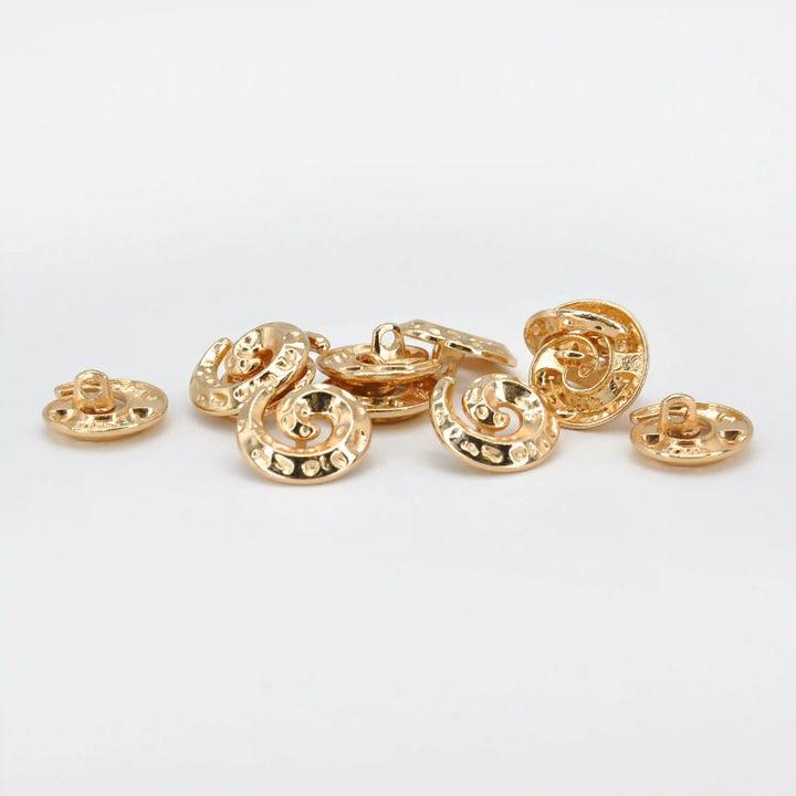 Hammered Spiral Button | 15mm & 18mm
