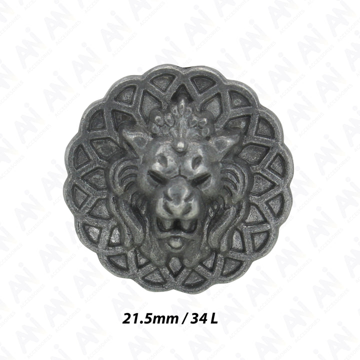 Lion Head Buttons for Clothing and Accessories