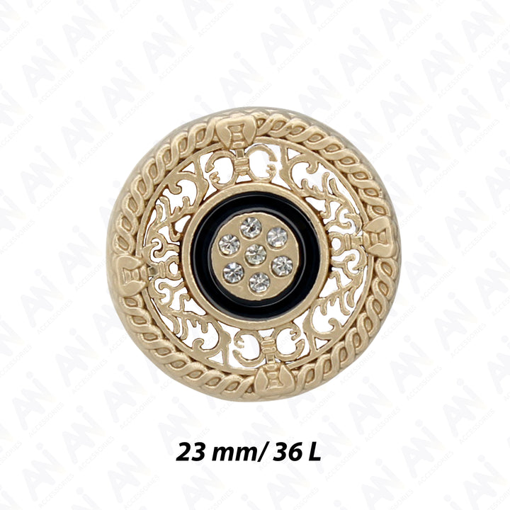 Decorative Gold Buttons for Garments and Accessories