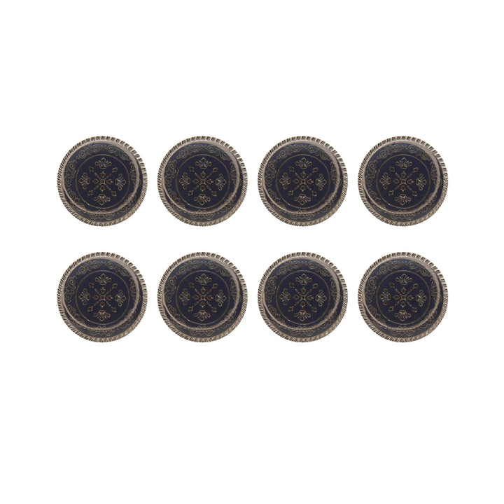 Ornate Metal Buttons with Floral Motif