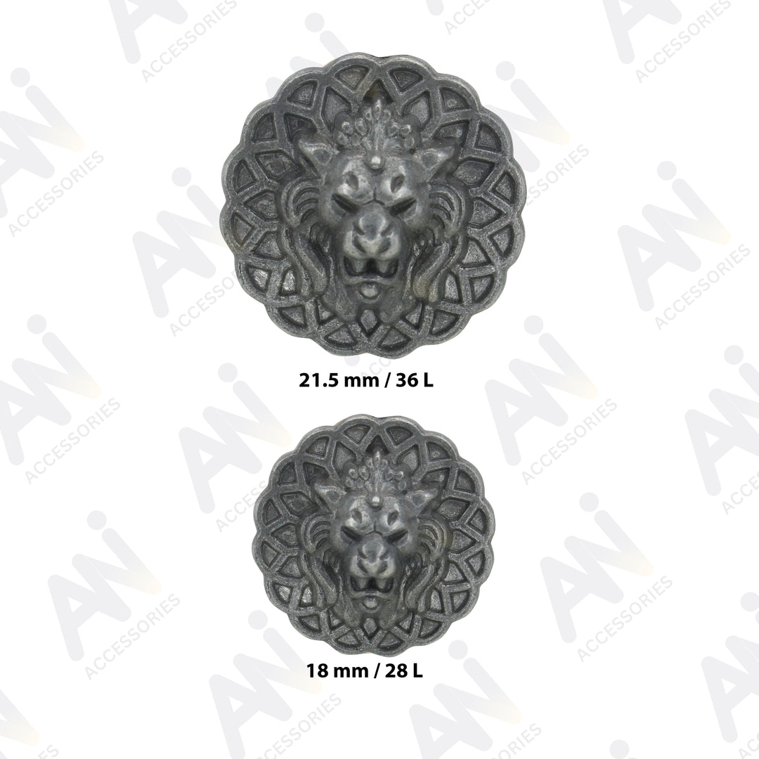 Lion Head Buttons for Clothing and Accessories