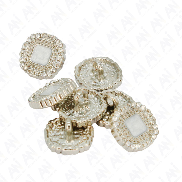 Rhinestone Diamond Metal Enamel Resin Button