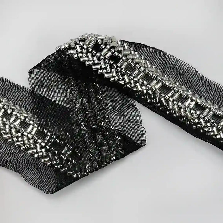 Glass Beaded Lace Trim - Cutdana