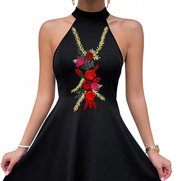 Elegant Crimson Floral Patch