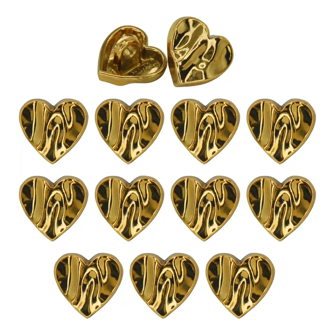 Glossy Heart Design Metal Button | 11mm(18L)