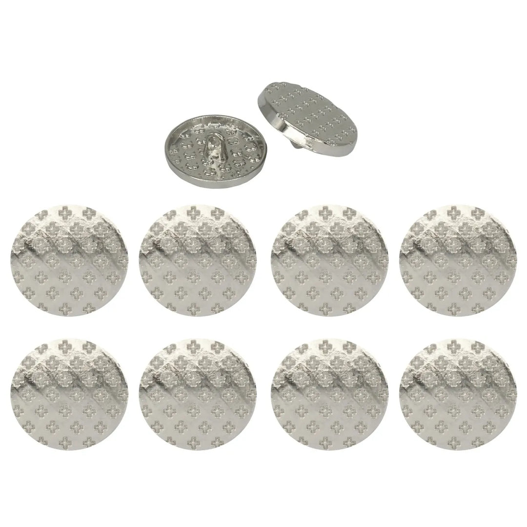 Crosshatch Metal Buttons | 18mm(28L) & 21mm(34L)