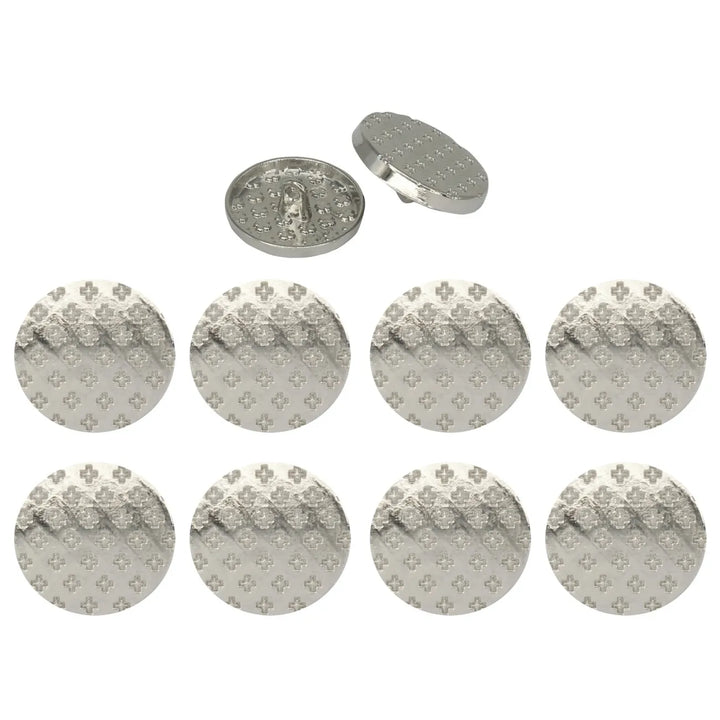 Crosshatch Metal Buttons | 18mm(28L) & 21mm(34L)