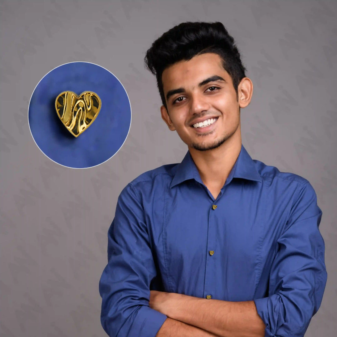 Glossy Heart Design Metal Button | 11mm(18L)