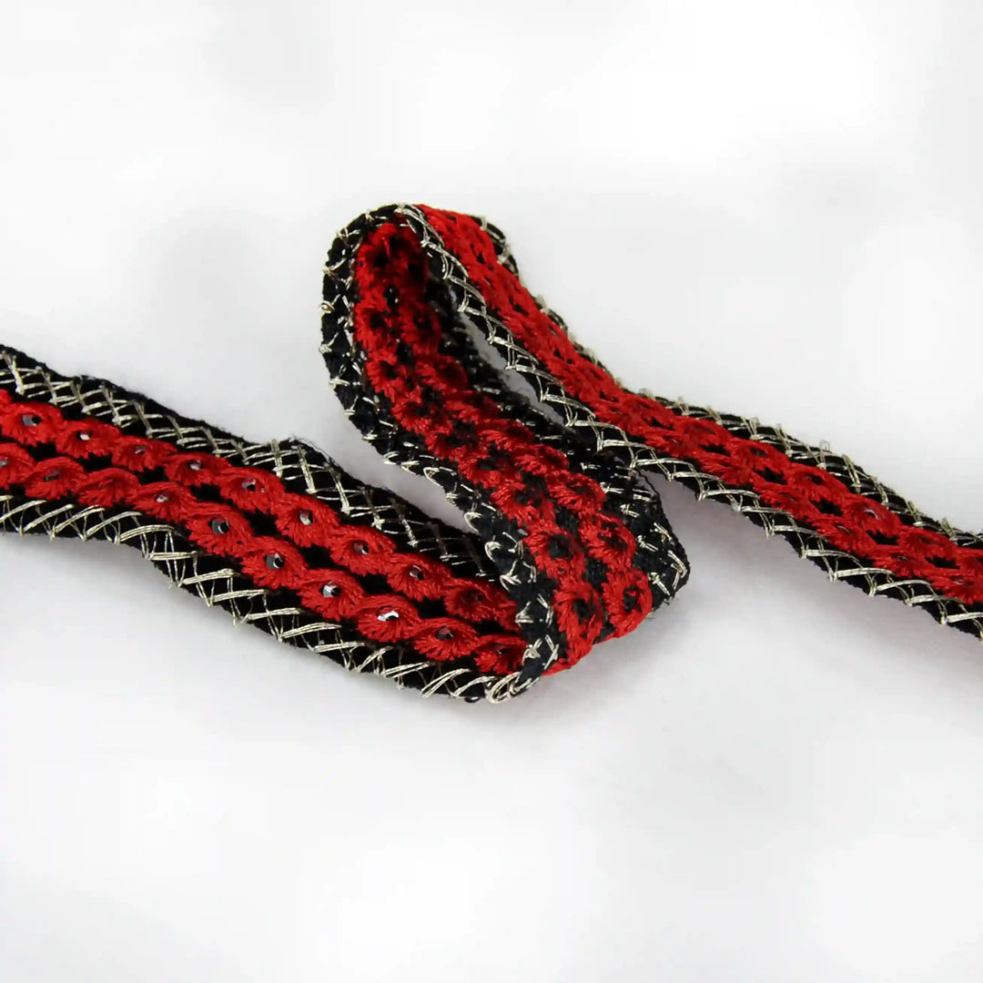 Crimson Sequin Lace | 2 Meters