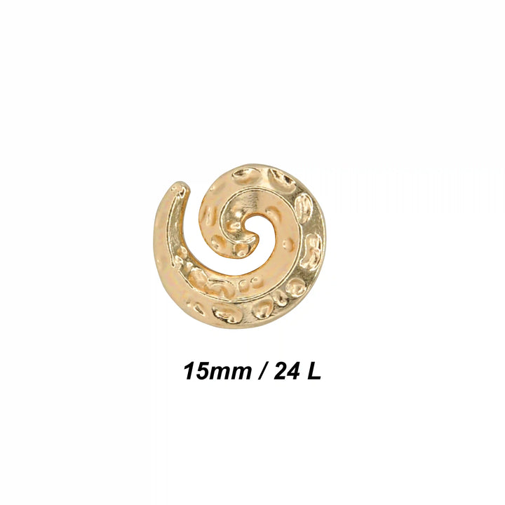 Hammered Spiral Button | 15mm & 18mm