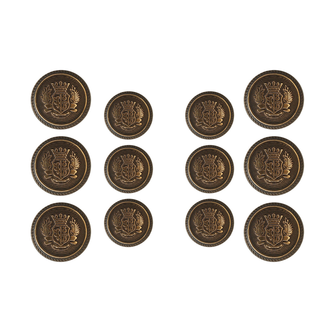 Royal Crest Antique Gold Metal Buttons