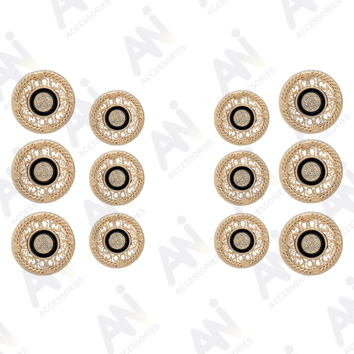 Decorative Gold Buttons for Garments and Accessories