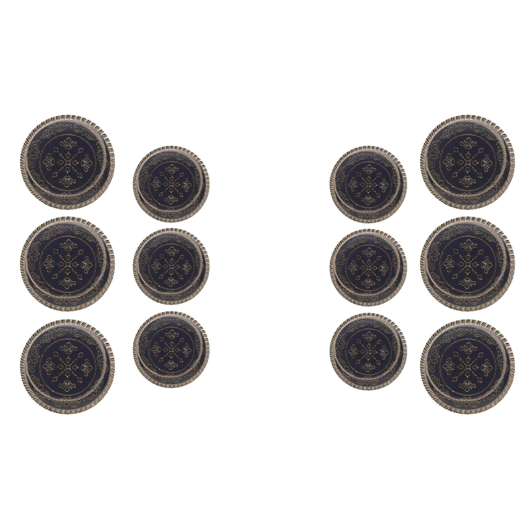 Ornate Metal Buttons with Floral Motif