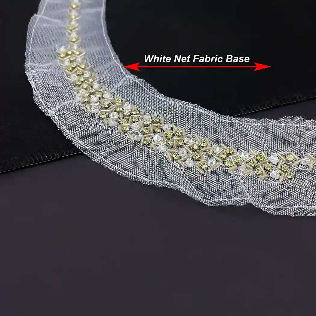 Elegant Round Beaded Neckline