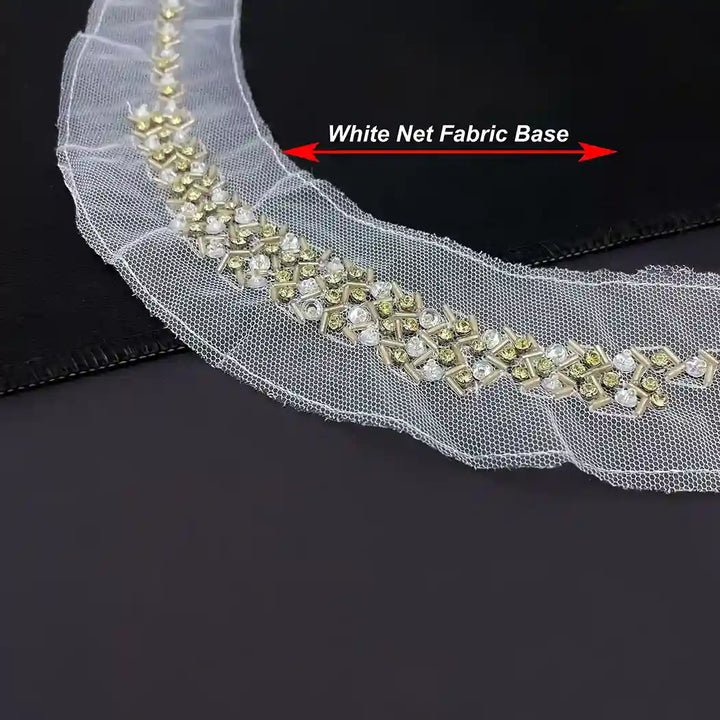 Elegant Round Beaded Neckline