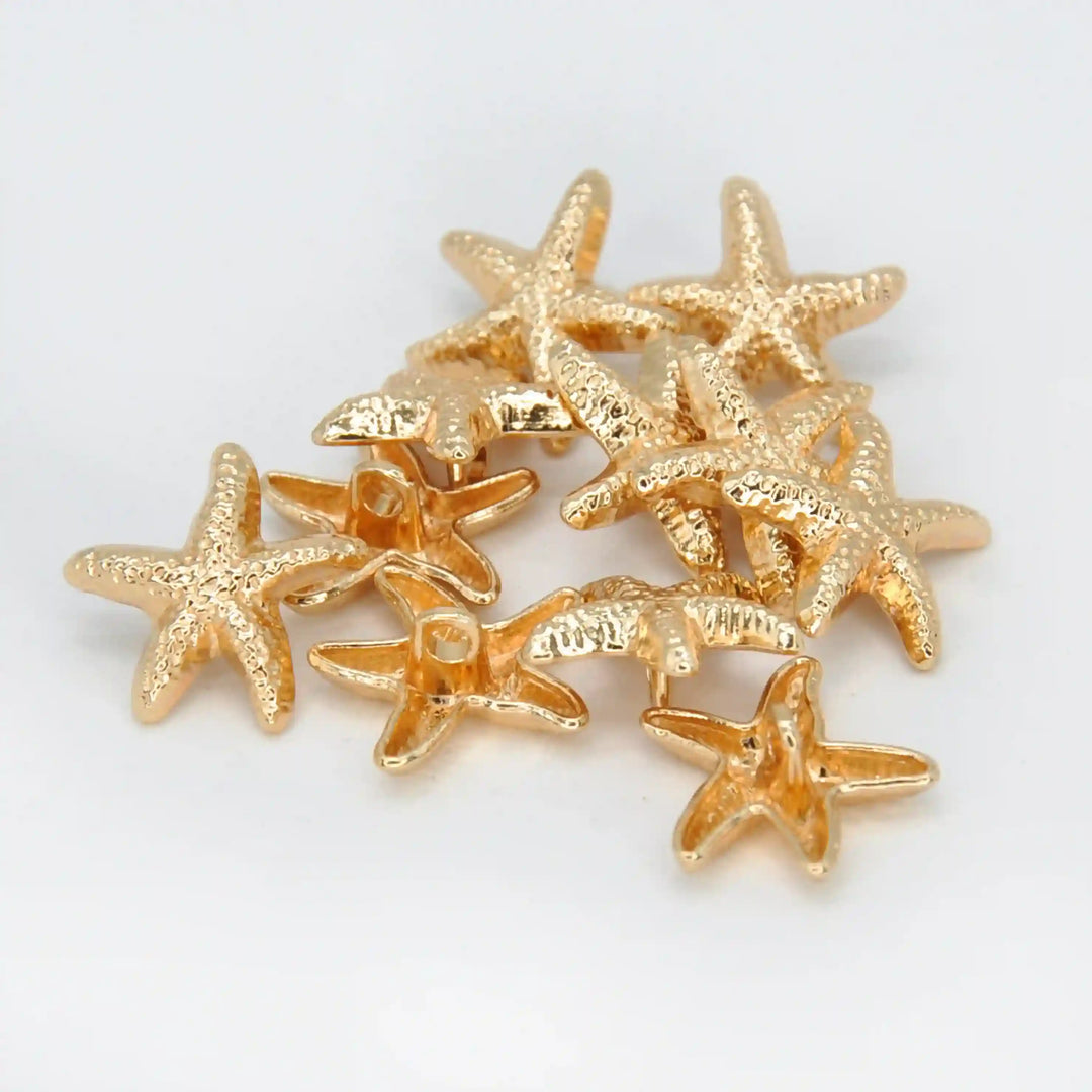 Star Fish Gold Metal Buttons | 18mm