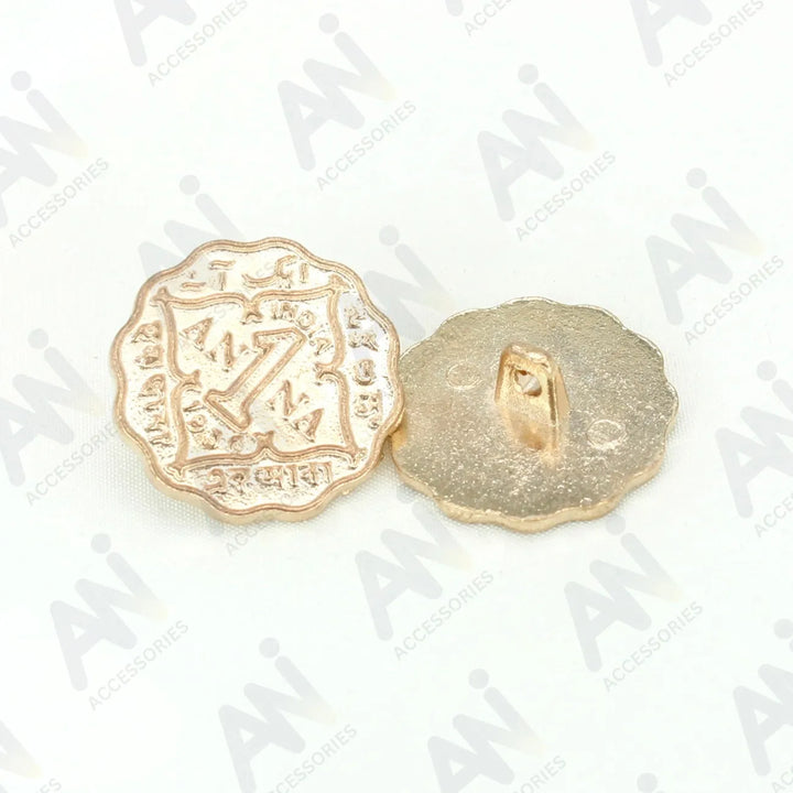 1 Anna Metal Coin Buttons | 17mm(27L) & 22mm(34L)