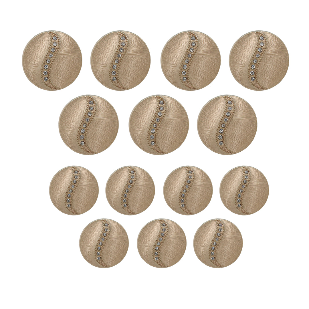 Decorative Metal Buttons with Rhinestone Accents