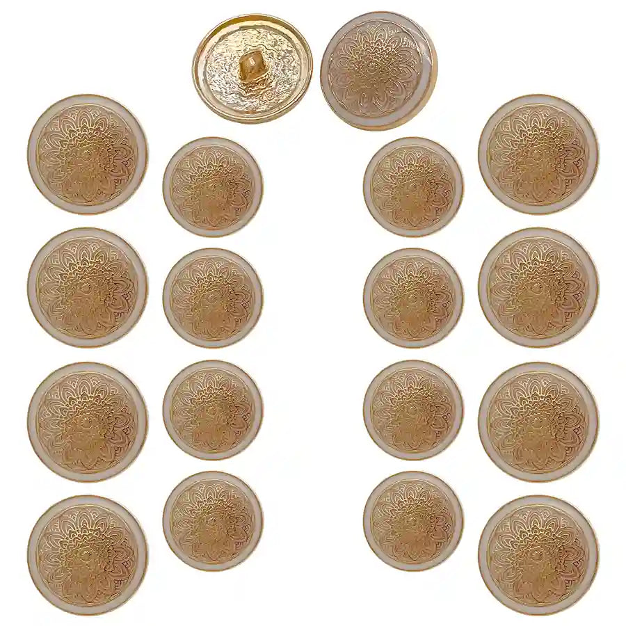 Mandala Shank Metal Button | 18mm(28L) & 21mm(34L)