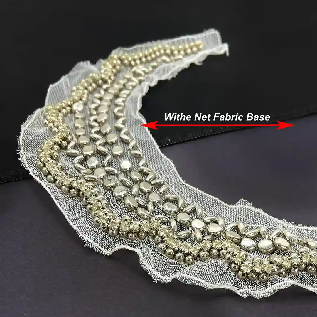 Beaded Round Neck Applique