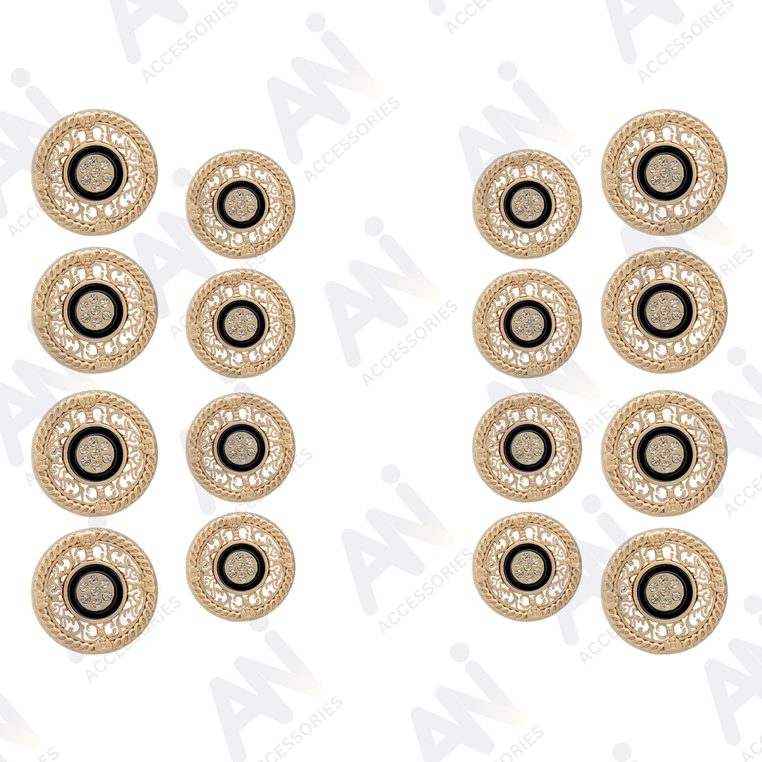 Decorative Gold Buttons for Garments and Accessories