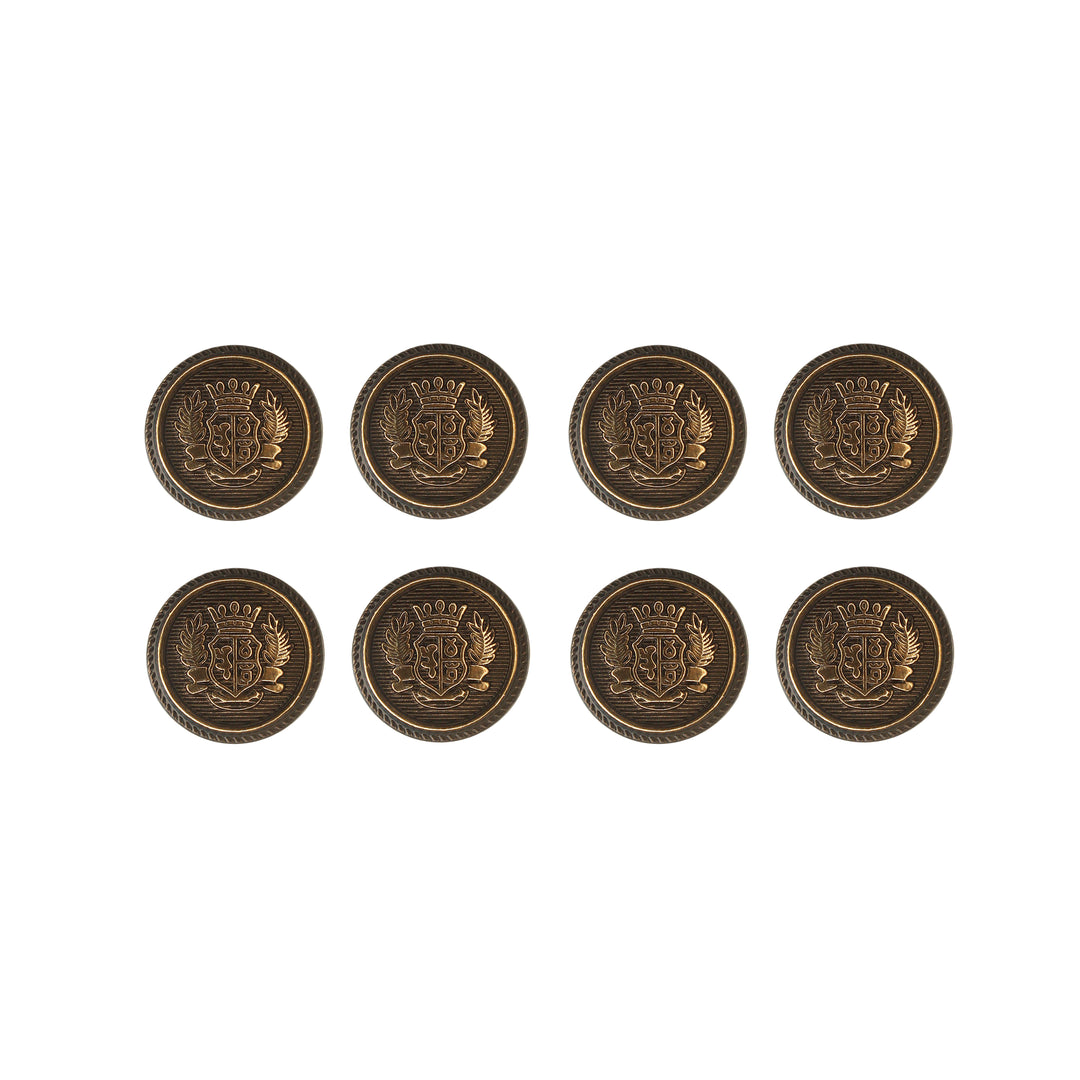 Royal imperial crest Metal Shank button (Pack of 8 Buttons)