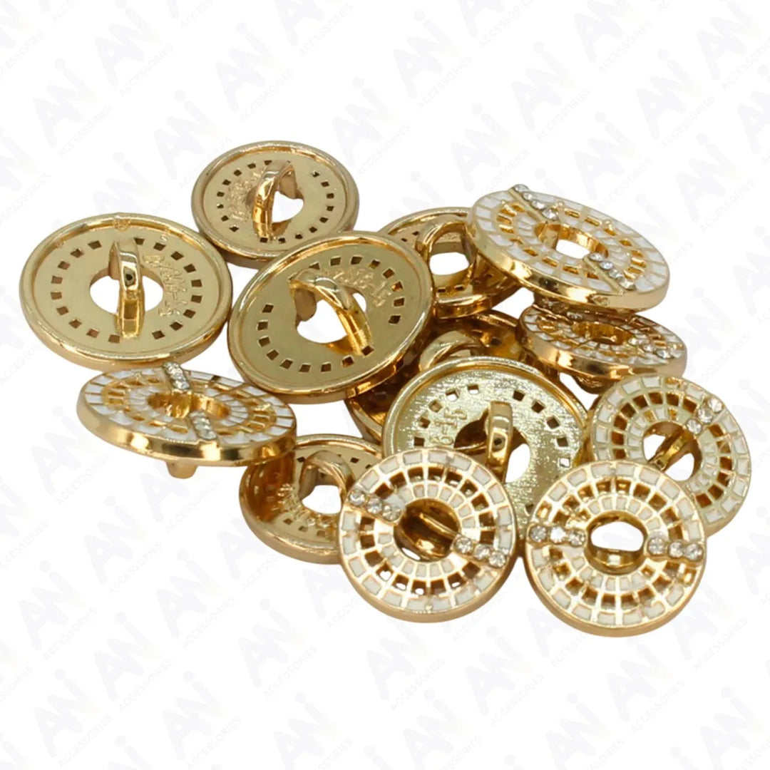 Decorative Gold Laser Cut Button | 12mm(20L) & 15mm(24L)