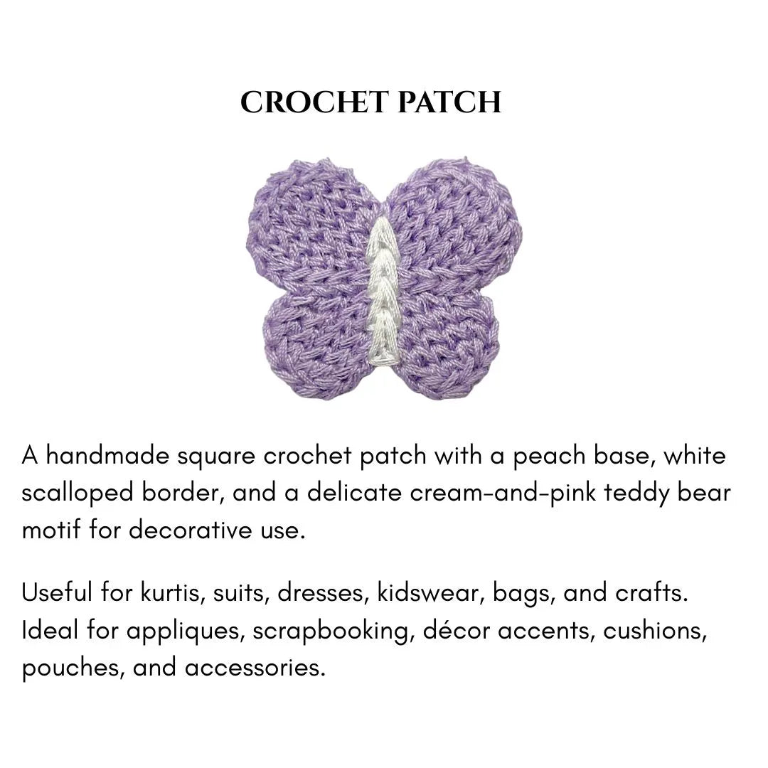 Butterfly Crochet Patch | 4pc