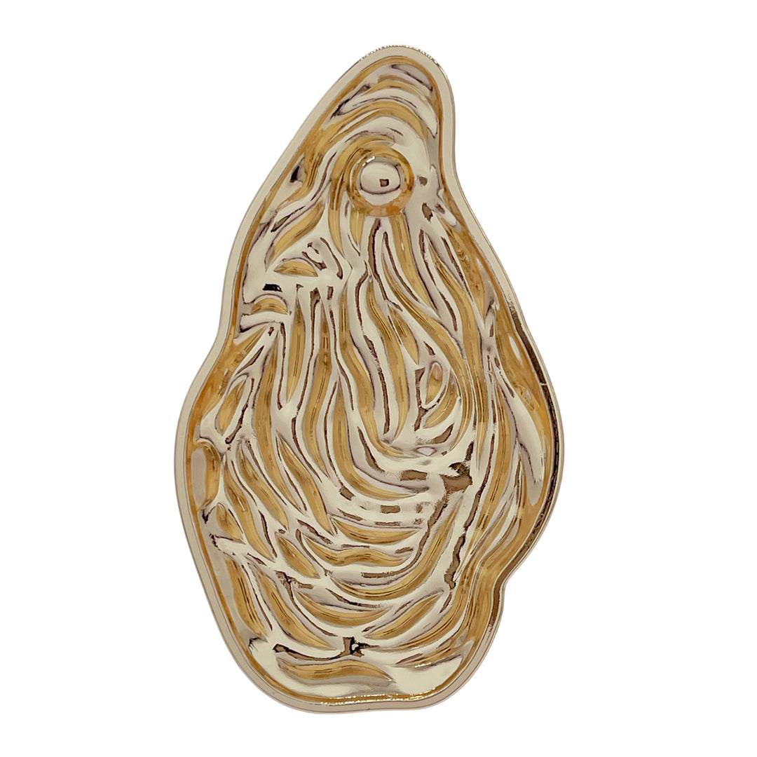 Buy Now Ani Accessories Abstract Organic Shape Gold-Plated Metal Buckle | Artistic Textured Buckle for Belts, Bags, Apparel DIY Crafts in a white background.