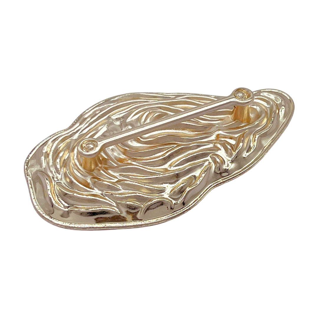 Ani Accessories Abstract Organic Shape Gold-Plated Metal Buckle top view image in the white background.