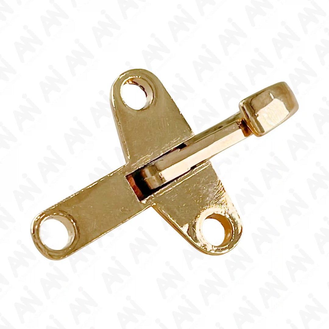 Ani Accessories Aurelian Latch 2 piece Gold Buckle backside zooming image in a white background.